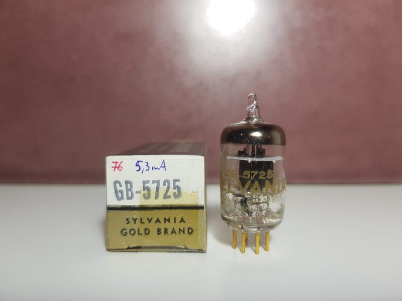 5725 Gb Sylvania Gold Pins Black Plate Ring Getter #Nos# Digitstd & Tv7d/U X1