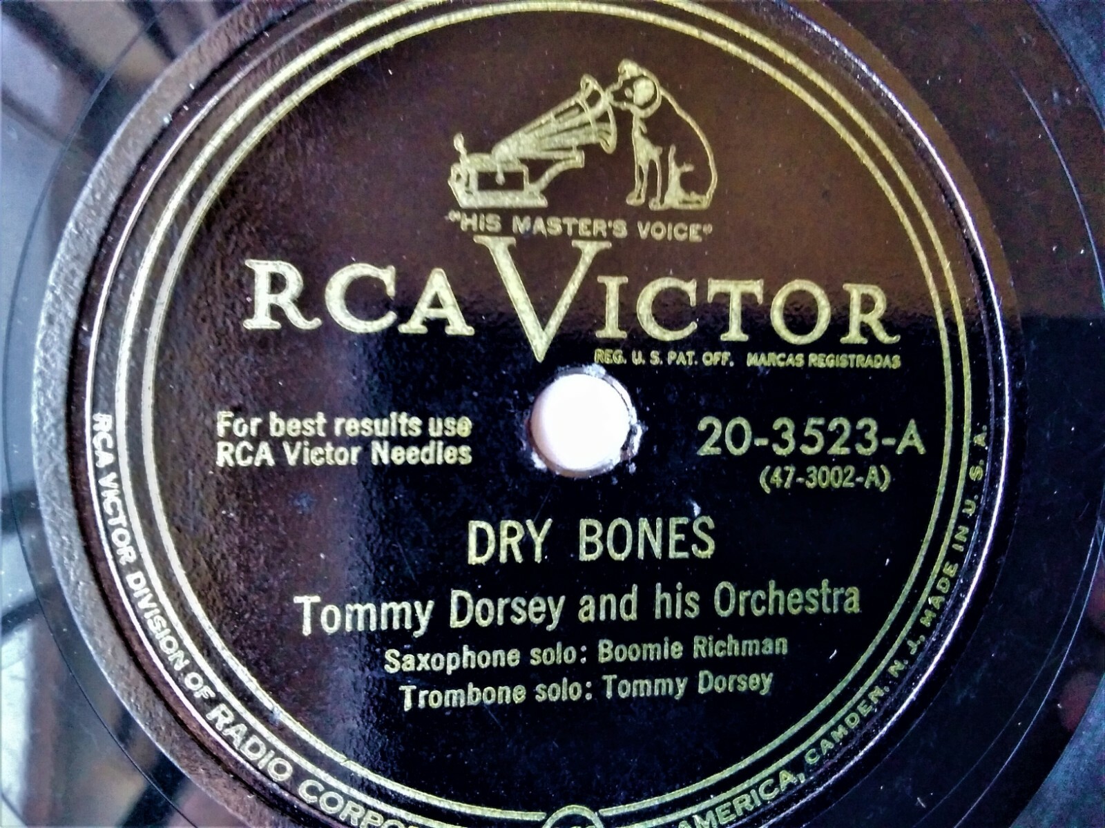 Tommy Dorsey 78rpm Single 10-inch RCA Victor Records #20