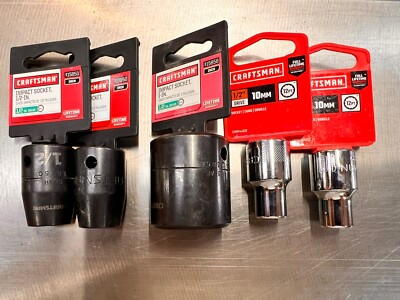 Craftsman  SAE and Metric Impact & Others 1  , 1/2  , 10mm.  5 Total Pieces New