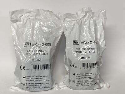 2-Pack, DeVilbiss MC44D-605 Extended Life Intake Bacteria Filter Rev 5 New
