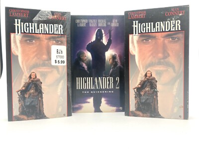 Highlander VHS Lot 1 & 2 Endgame (S. Connery) The Quickening 3 Movies Mold Free