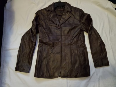 Womans M Julian Brown Genuin Leather Jacket Size S.