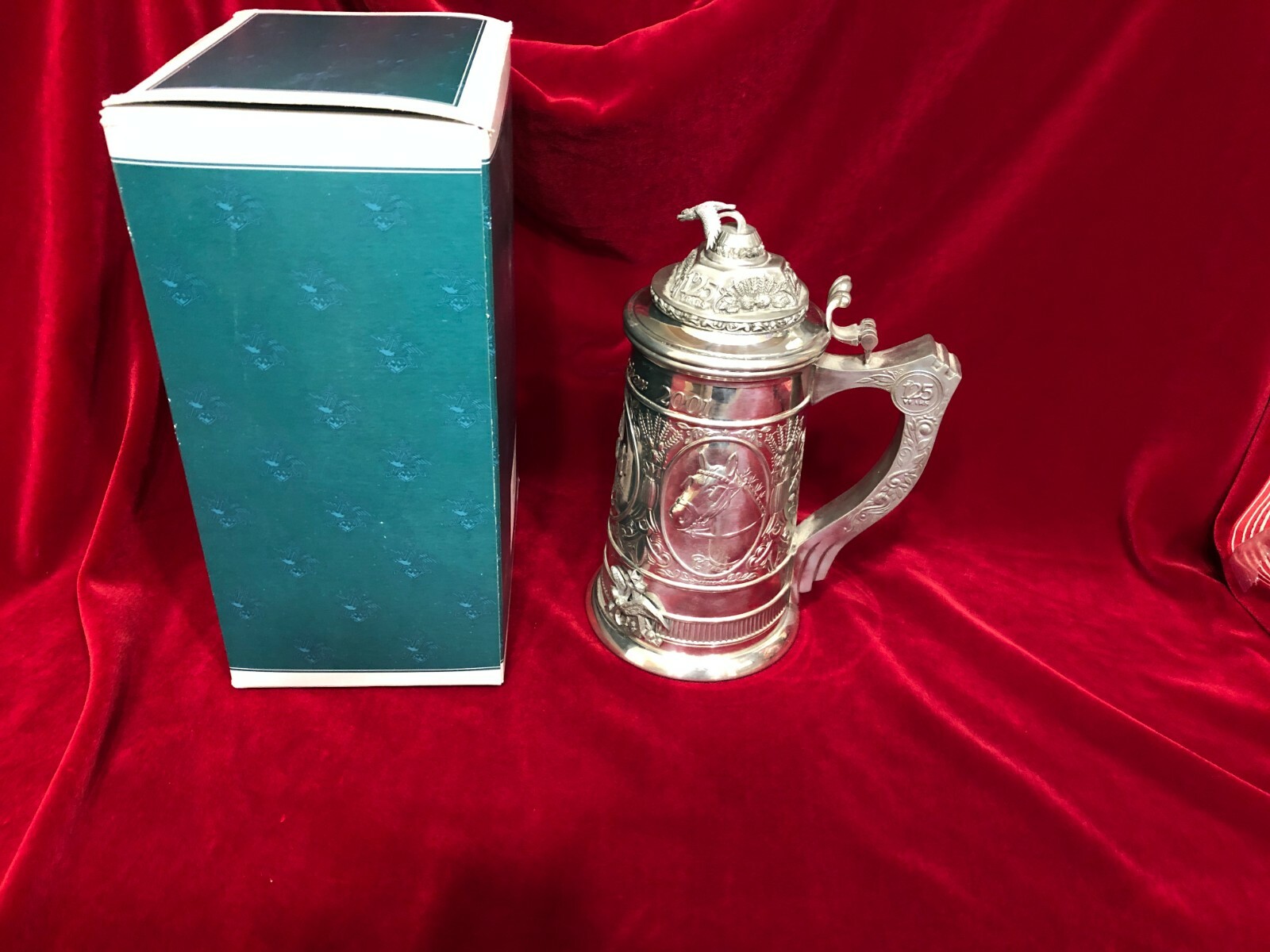 2001 Collectors Club 125th Anniversary Pewter Budweiser Beer Stein CB20 Bud +Box
