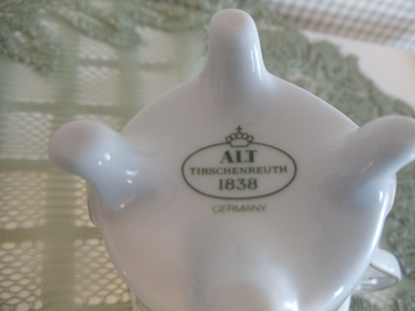 ALT TIRSCHENREUTH 1838 Germany Violets DEMITASSE CUP and SAUCER ~ MINT