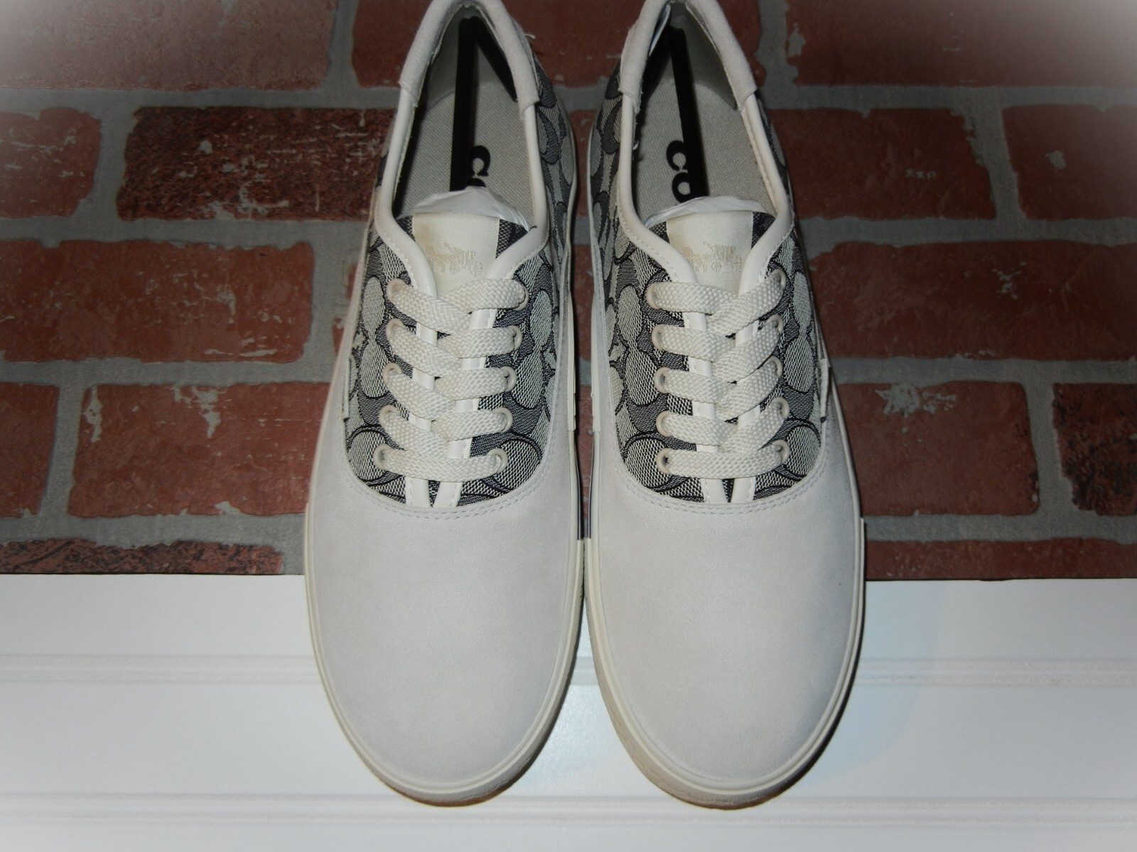 Pre-owned Coach Skate Lace Up Sneaker In Signature Jacquard Style No. Ca272 Sold Out Ocean In Blue