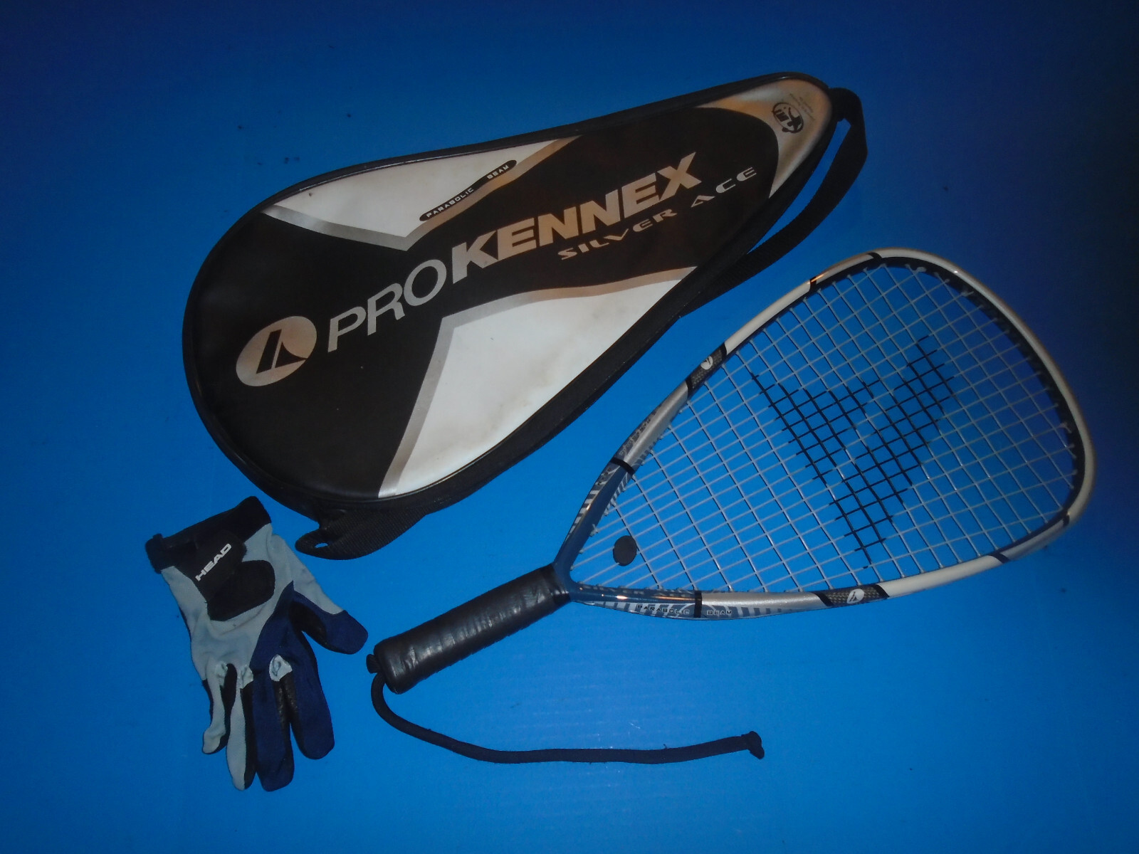 Pro Kennex Silver Ace Racquetball Racquet + Cover. Parabolic