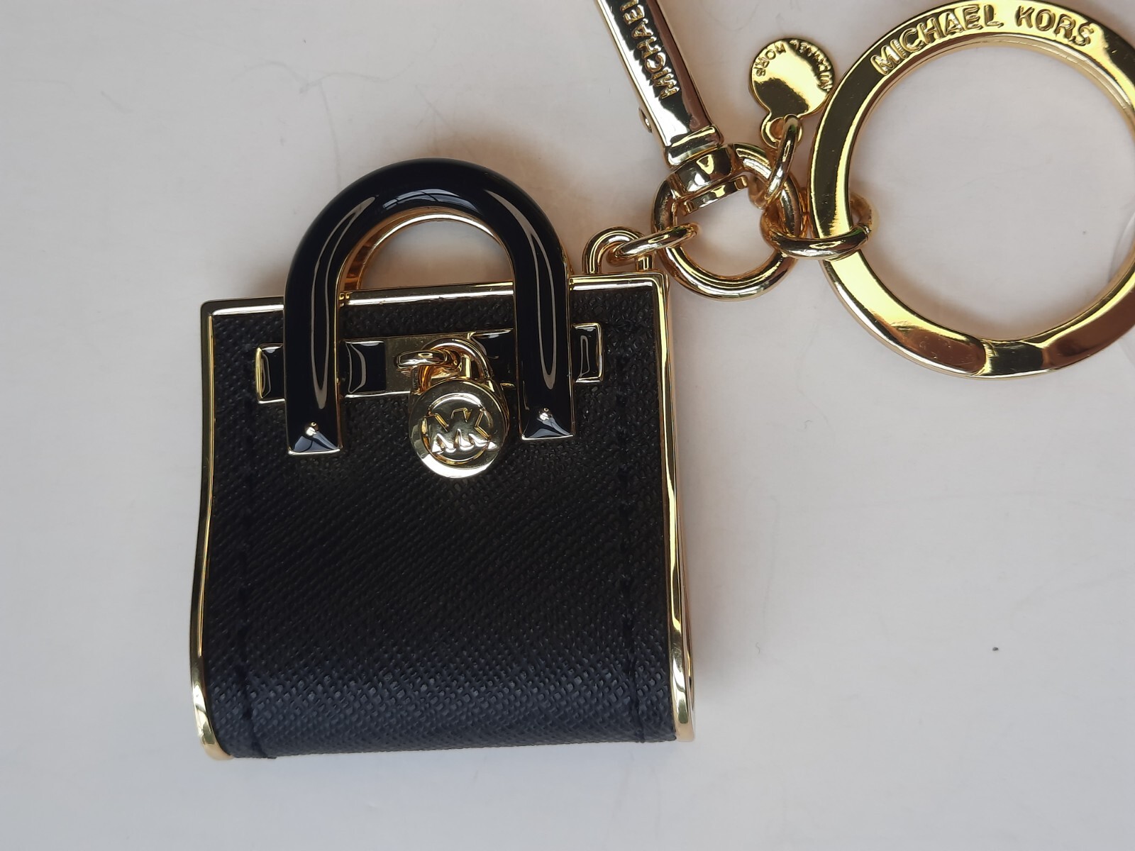 Michael Kors Hamilton Tote Bag Charm Key Chain Black, Navy or Plum