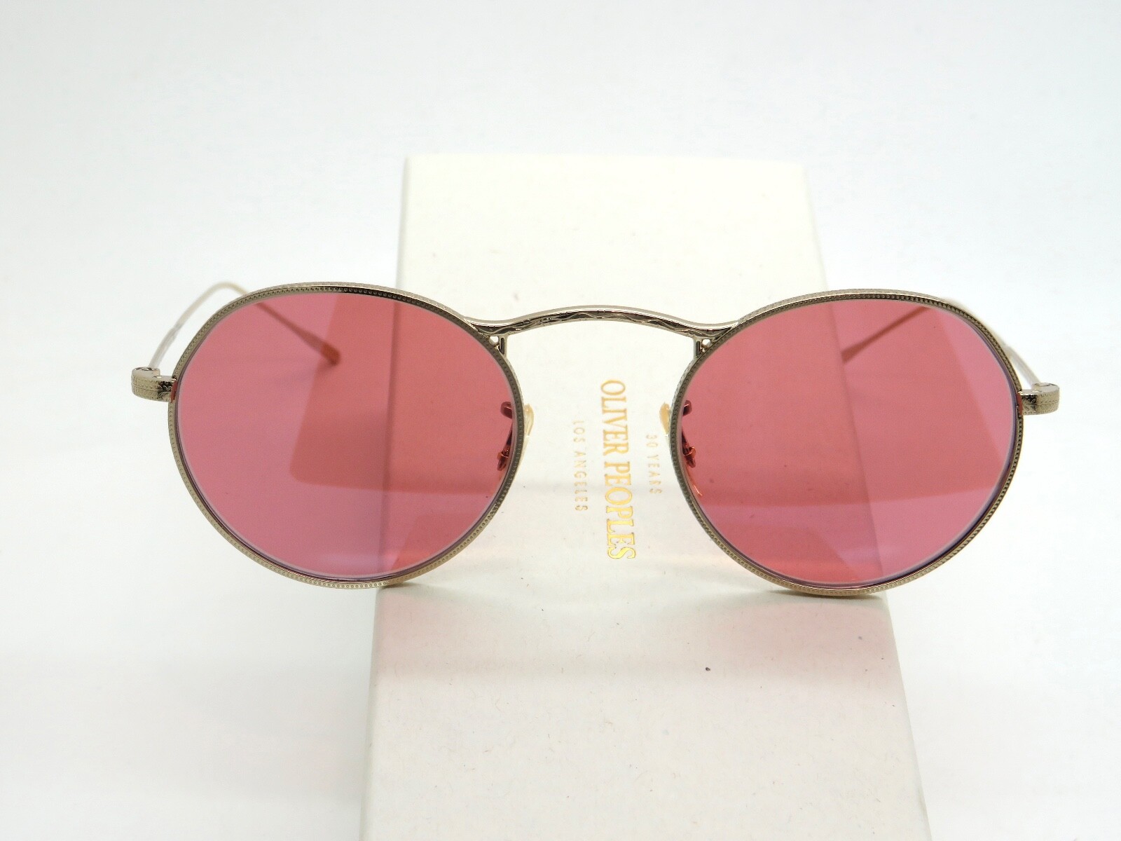 Pre-owned Oliver Peoples M-4 30th Ov1220s 50353e Gold/magenta Photochromic 47mm Sunglasses In Purple
