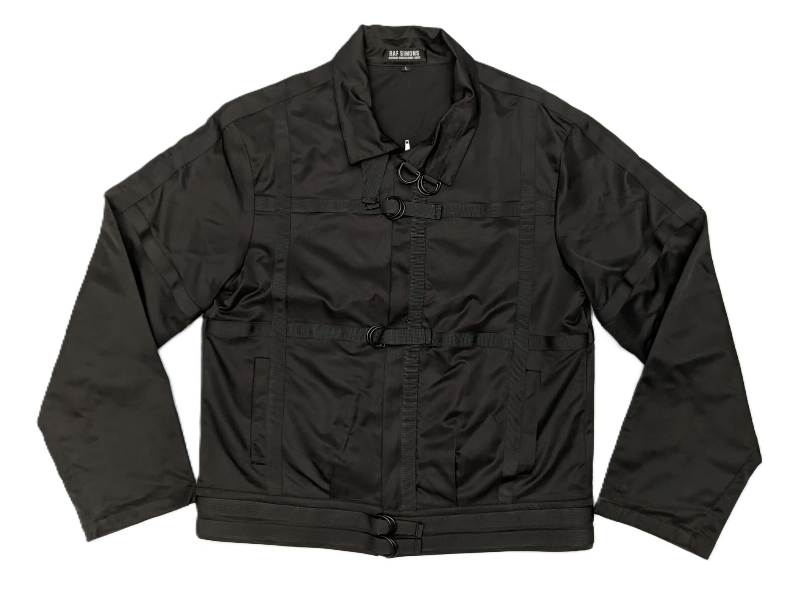 Raf Simons Autumn Winter 2002 2003 Black Jacket Y2K: Large Raf Simons Autumn Winter 2002 2003 Black Jacket Y2K: Large