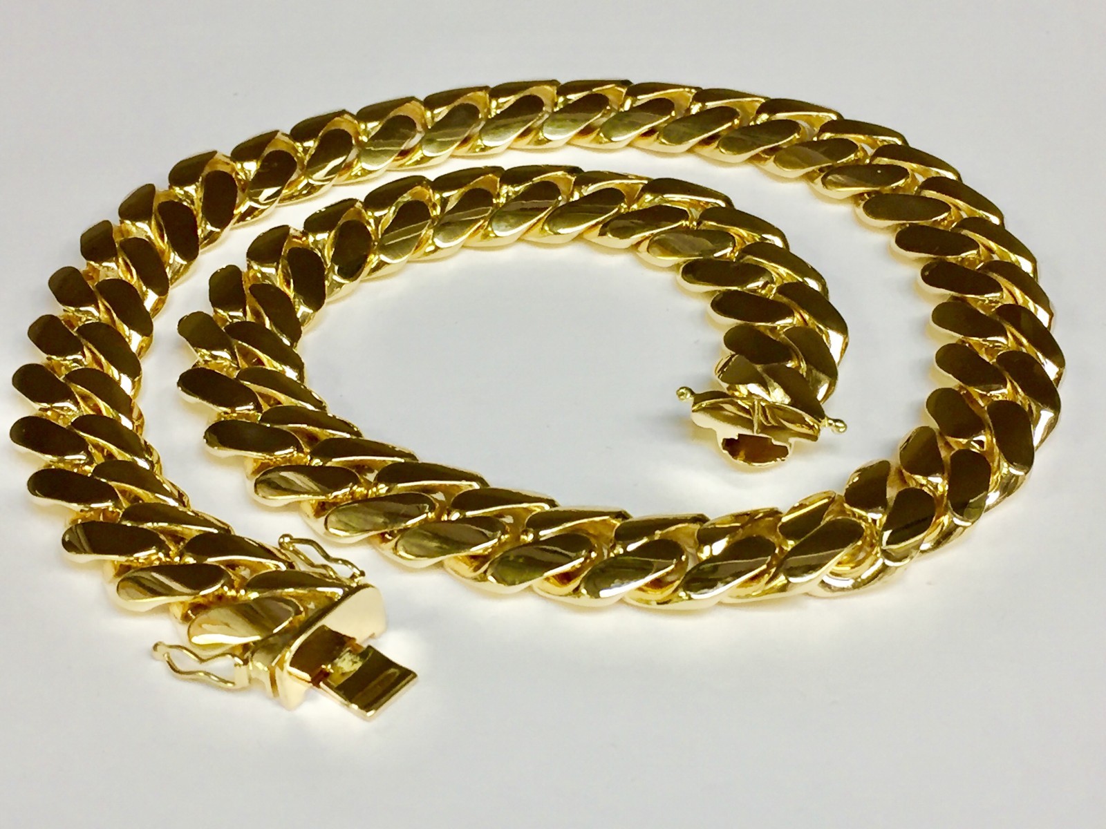 14k Solid Yellow Gold Miami Cuban Curb 