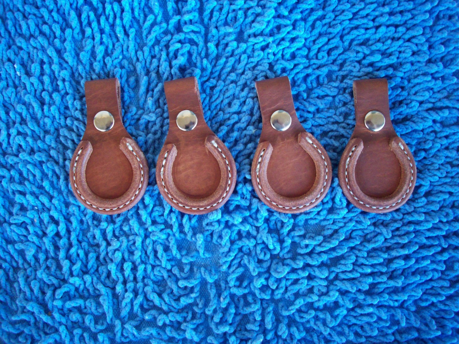 4 Leather Trapshooting Barrel rest &Shoe Protector Toe Pad. USA. Color brown/tan
