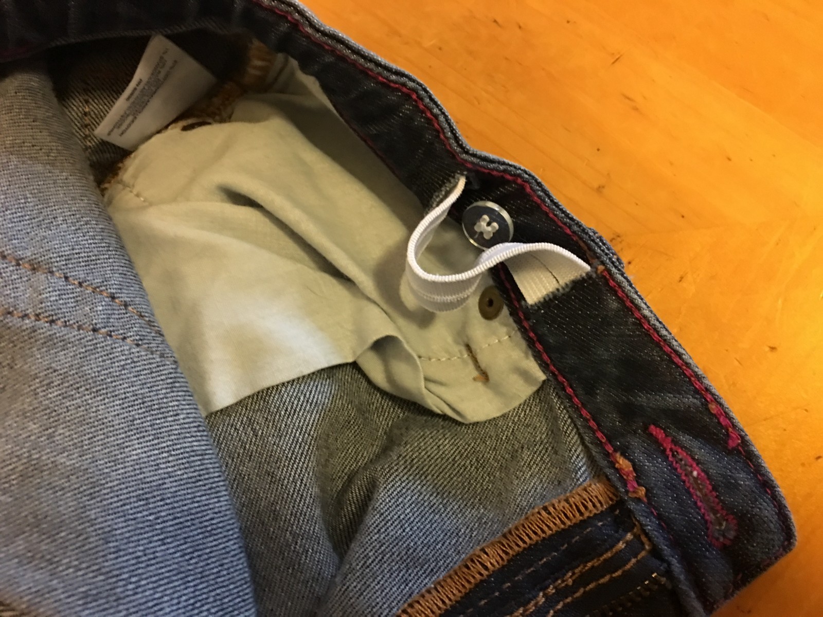 Lands End Skinny Jeans Leg Dark Wash Denim Adjustable Waist girls youth 26x30