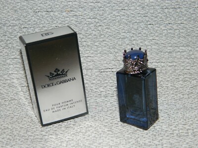 DOLCE & GABBANA King Pour Homme EDP Intense  Miniature Perfume in Box  .17 oz