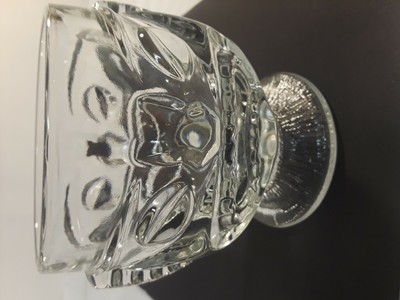 Vintage Tiki Hawaiian 2 Sided Clear Happy Sad Face Mai Tai Glass Mug Cup -Heavy!