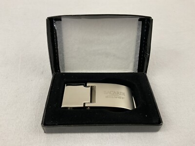 NEW - Bacardi Silver - Hinged - Metal - MONEY CLIP - Wallet - Credit Card Holder