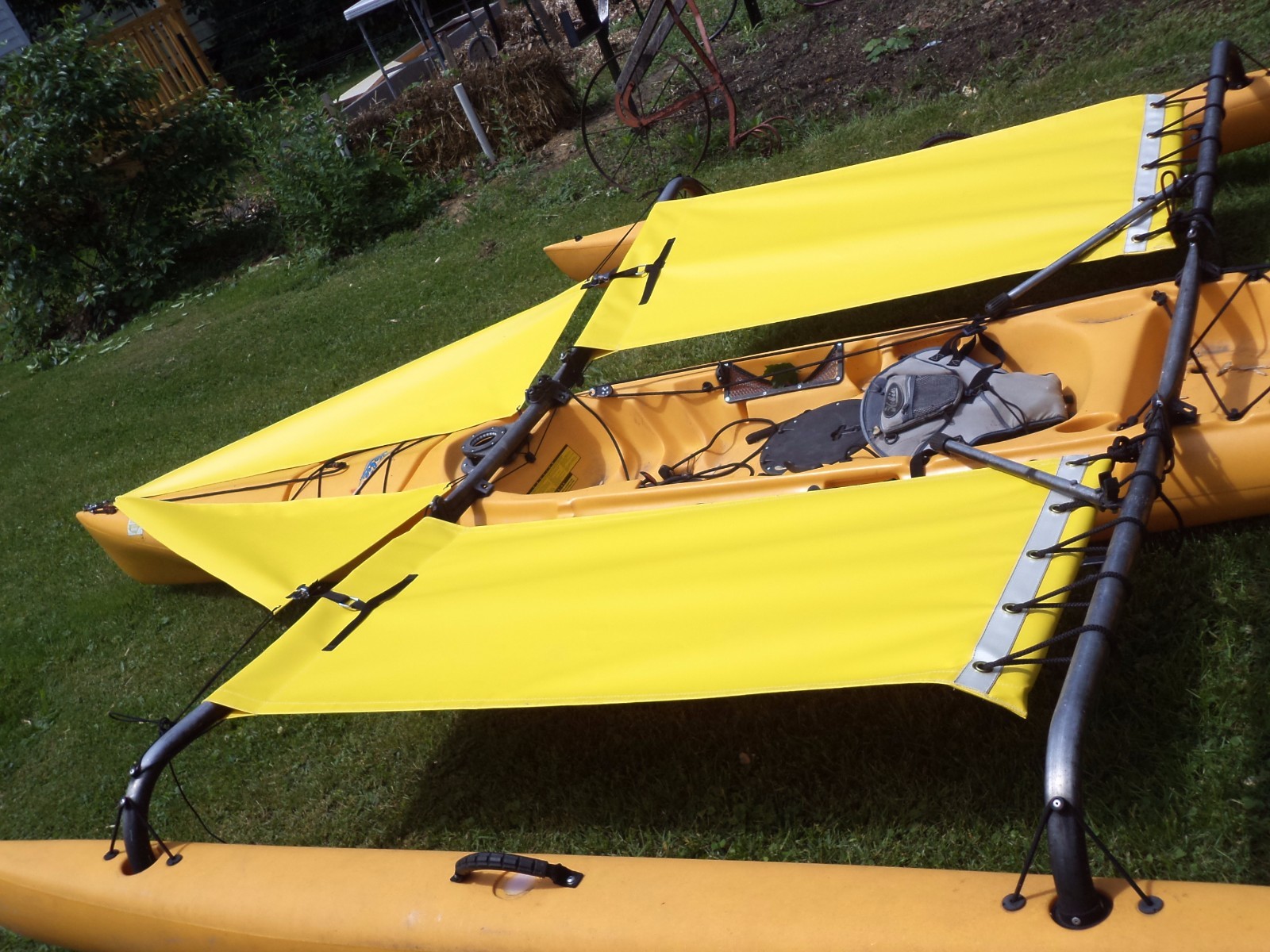 yellow Hobie Adventure Island Kayak Trampoline & splash shield 2015 and
