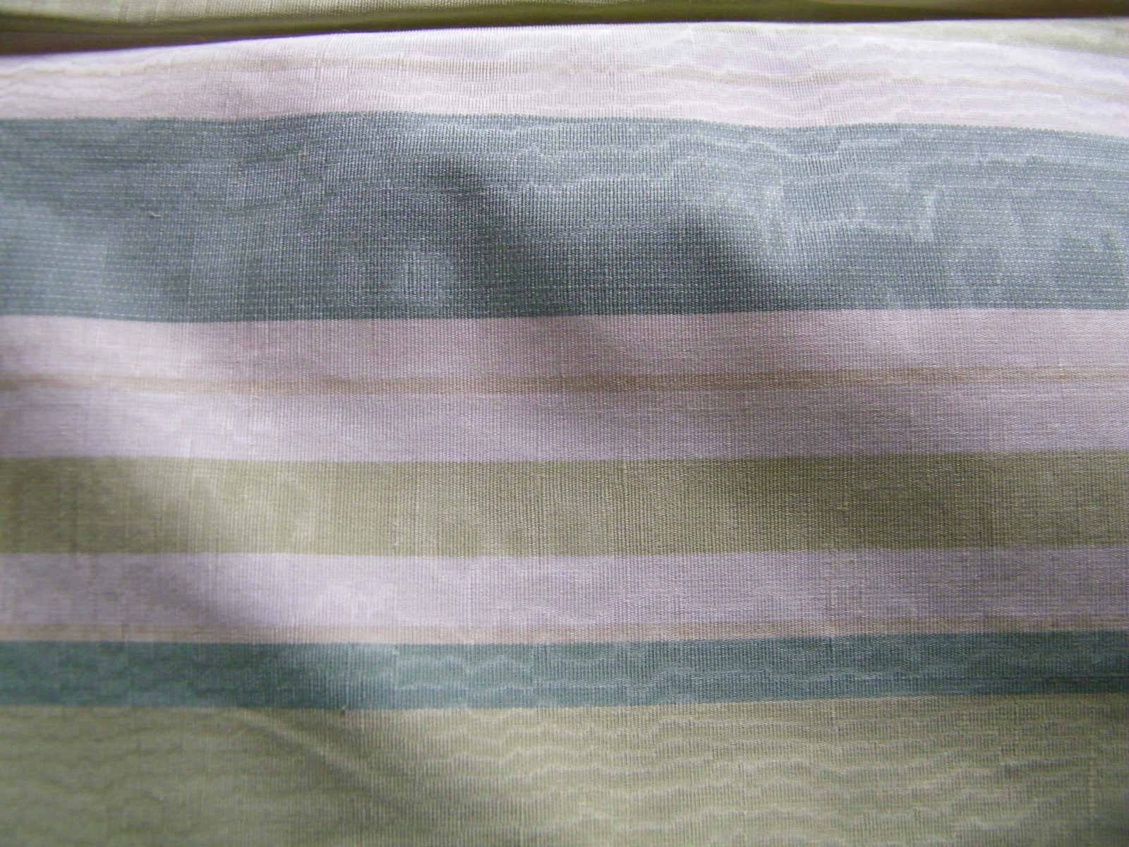 Celery, Ivory, Blue Green Moire Upholstery Fabric 1 yd, 16 in x 55