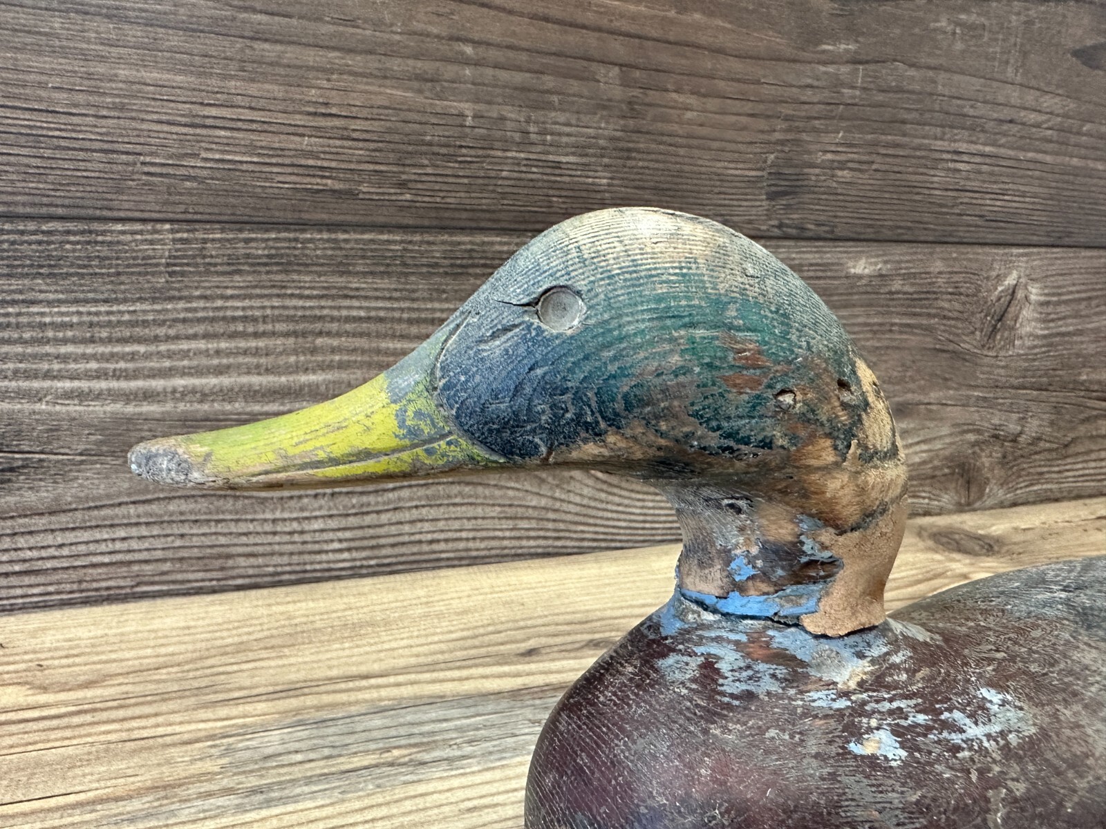 Antique Vintage Wood Duck Decoy **MASON** Mallard Drake --- Challenge