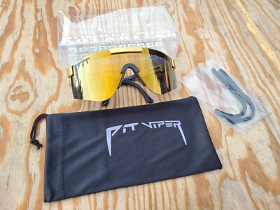 AUTHENTIC Pit Viper The Gold Standard (RARE) Polarized Double Wide Sunglasses