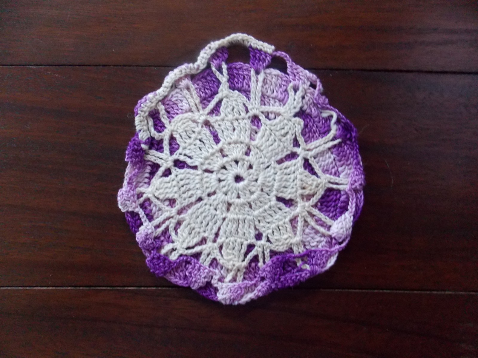 4 Vintage Crocheted Knitted Potholders Hot Pads