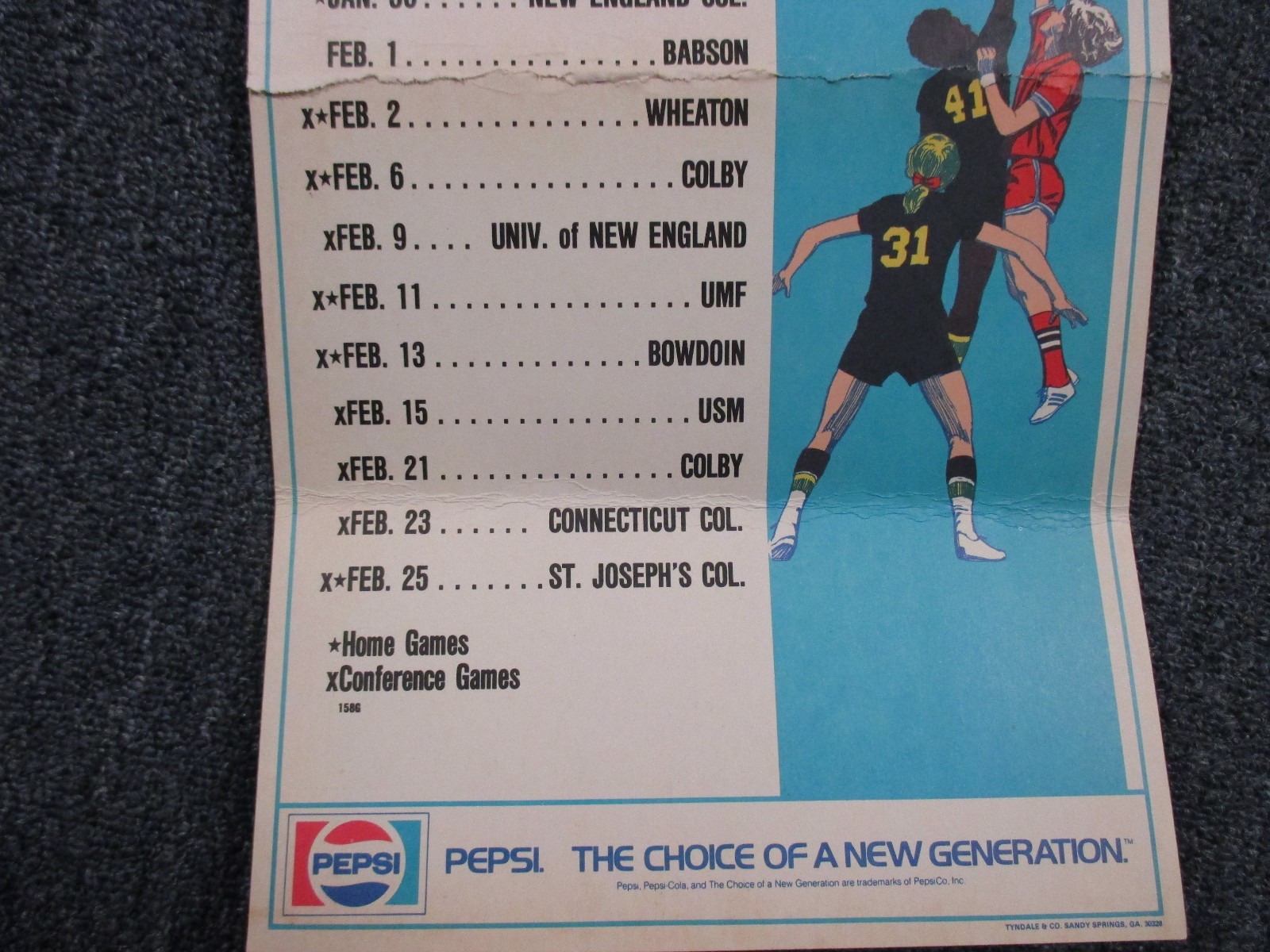 1984 Bates Women Basketball Poster(14 Sign/DEB SULLIVAN/w/DIANE BOETTCHER Letter