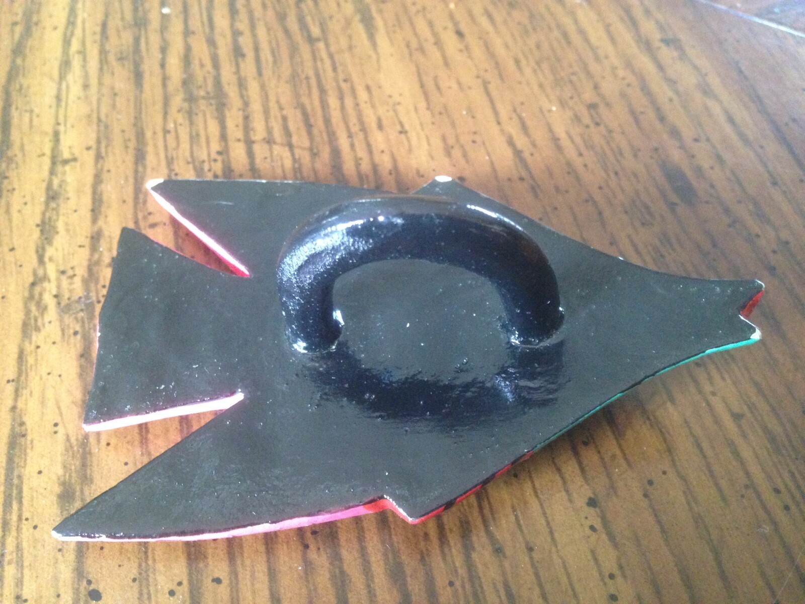 Vintage Retro Painted Wood Wooden Tropical Fish Scarf Dress T-Shirt Slide Ring