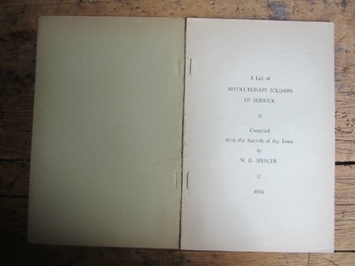 Antiquarian Collectible Book Berwick Maine Revolutionary War Soldiers’ History #