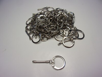 VINTAGE SNAKE KEY RING FASTENERS KEY CHAIN SILVER TONE LOT OF 50 DIY CRAFT