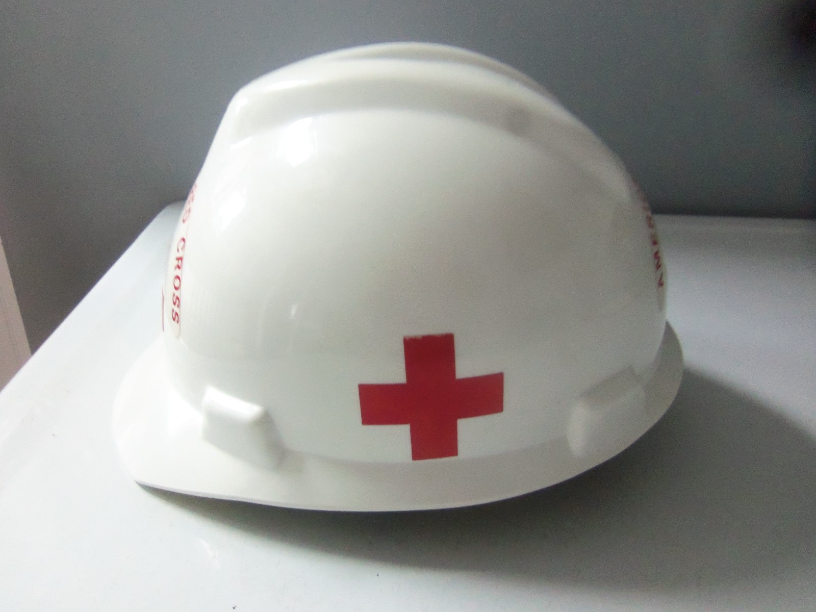 Vintage American Red Cross MSA V-Guard Size Adjustable Hard Hat