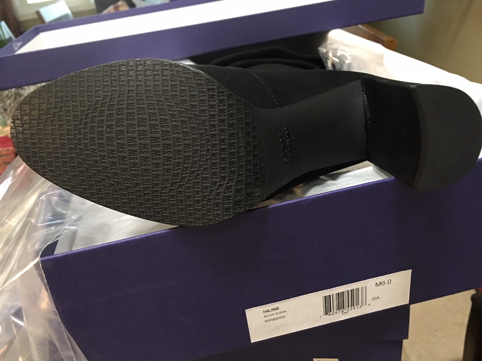 Pre-owned Stuart Weitzman $945  Hiline Over The Knee Black Suede 5 5.5 6 6.5 7.5 8.5 9.5 10 In Suede Black