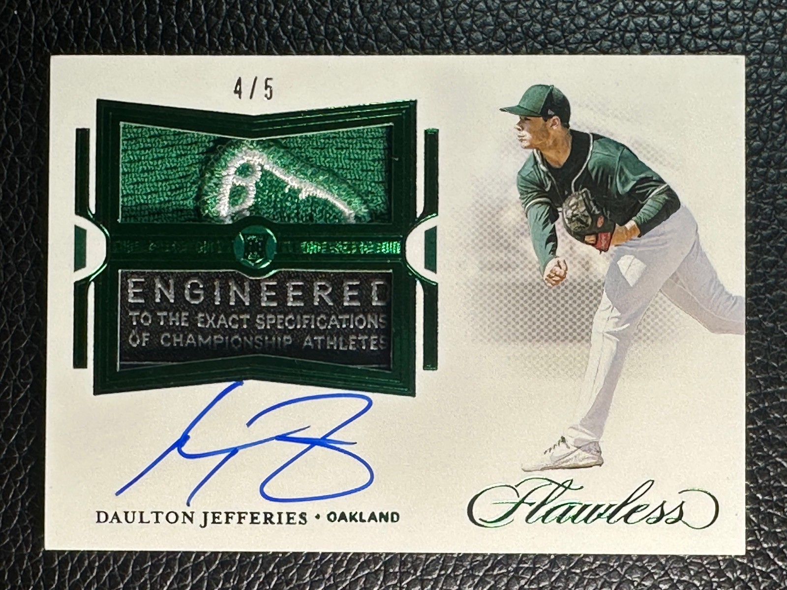 2021 Panini Flawless Emerald RPA Daulton Jefferies 4/5 Auto Patch RC Rookie