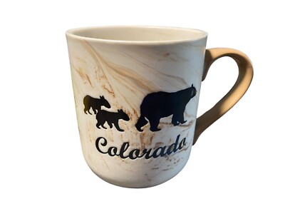 Colorado Mama Bear cubs Family Faux marble Brown MSSI Coffee Mug Nature 12oz