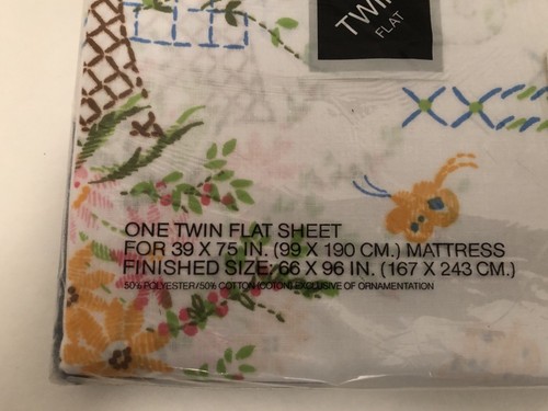 Twin Flat Sheet Vintage Lady Pepperell Muslin Stitchery Design Cross Stitch