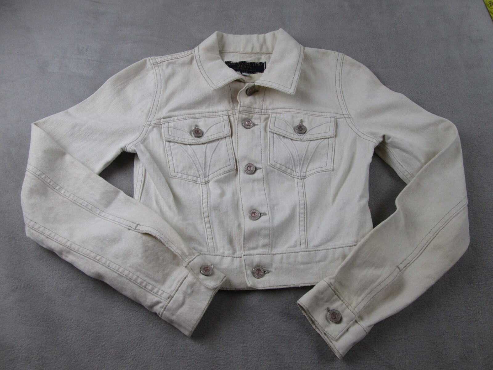 NWT Curve Appeal Solid White Denim Jacket blazer fit Size