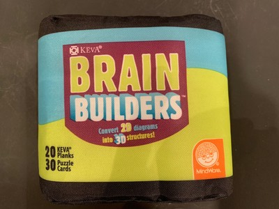KEVA Brain Builders 20 Planks Set MindWare Game Blocks Wooden Building travel