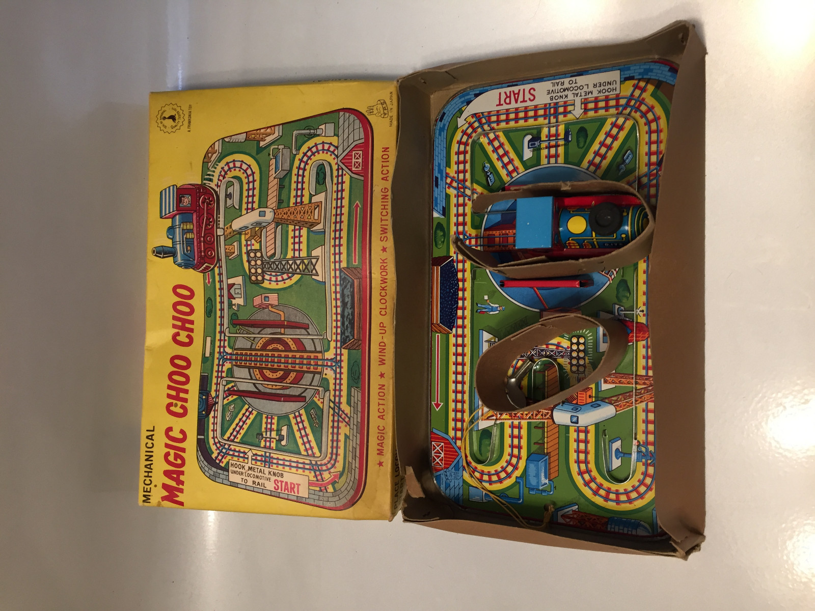 Mechanical Magic Choo Choo - Wind Up Tin Toy - T.P.S. Japan Frankonia Toy