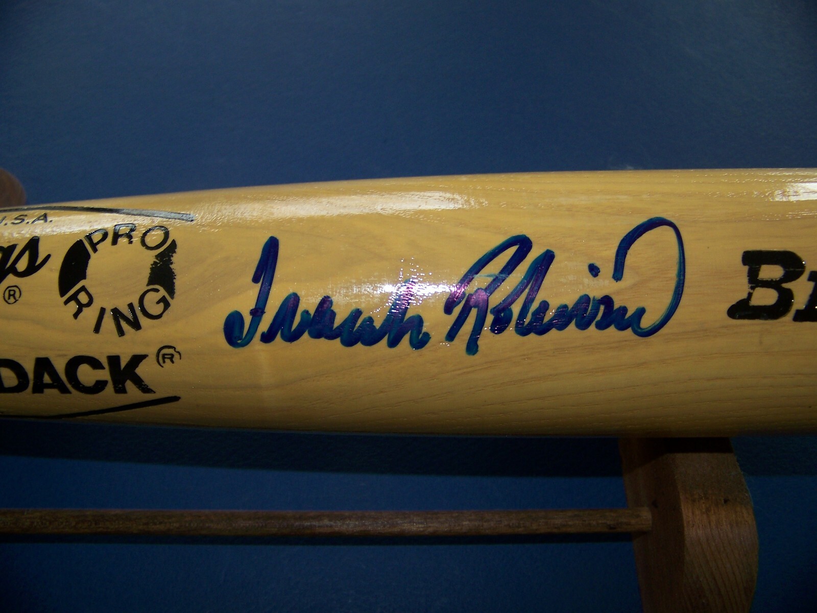 FRANK ROBINSON SIGNED AUTOGRAPHED RAWLINGS BAT REDS/ORIOLES MVP NABISCO COA