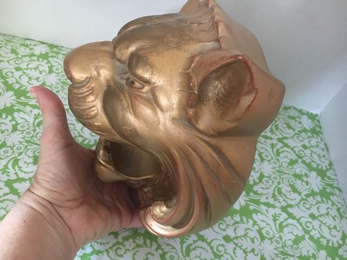 Lion Head Gold Wooden Coat/Towel Holder