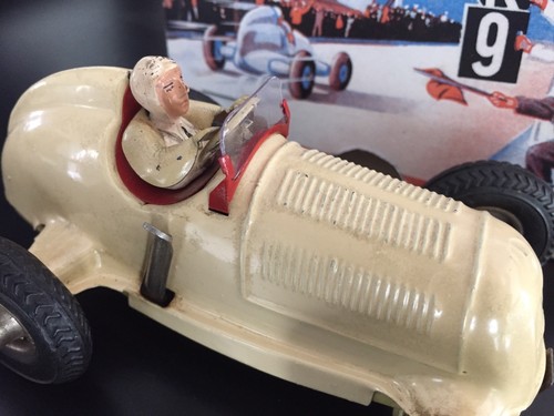 1. Gescha Mercedes Benz 2. Jnf Porsche Prototyp, Tin Toys Germany Tin Toy German