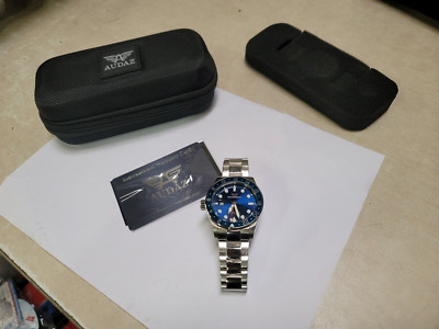 Audaz Mens Watch Marine Diver GMT ADZ-3020-03 Blue  Never worn T8460