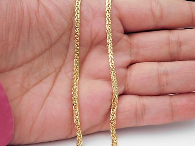 Pre-owned Bracelet 10k Yellow Gold Mans Wheat Foxtail Chain Hollow 7.5 Gram 22" Inch 3mm Unisex