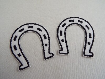2 pcs HORSESHOES 2-3/8'' Embroidery Iron-on Patch (E11)