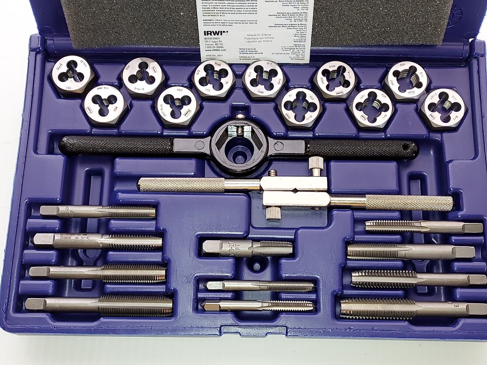 Irwin Hanson 24 Piece Tap and Die Set Fractional SAE 24614 Irwin Hanson 24 Piece Tap and Die Set Fractional SAE 24614
