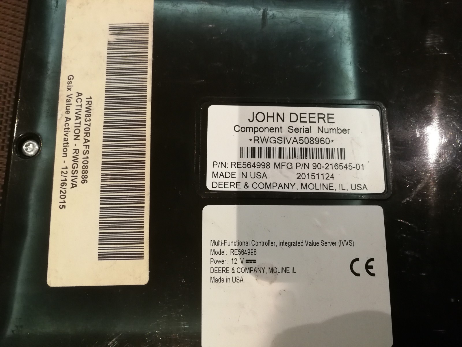 John Deere 7 inch display processor (4100) with Autotrac activation