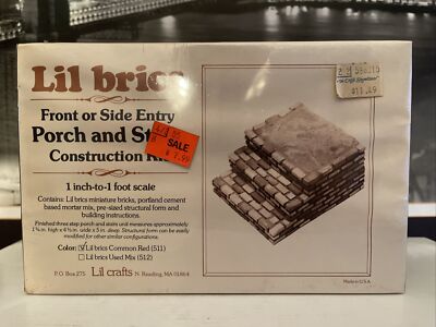 Vintage Dollhouse porch and stairs construction kit Lil Brics Lil Crafts Bricks