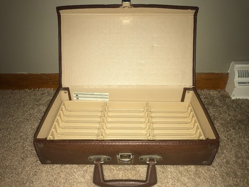 Padded Faux Leather Cassette Storage Carrying Case - Holds 24 Tapes