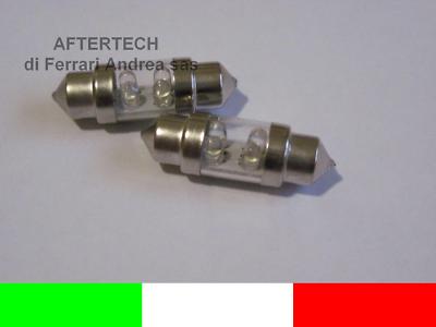 COPPIA LAMPADINE 4 LED BIANCHI SILURO 31mm BIANCO K41