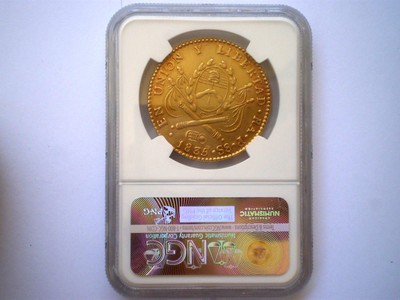 1835 ARGENTINA LA RIOJA 8 ESCUDOS 8E DOLLARS PESOS COLONIAL GOLD COIN