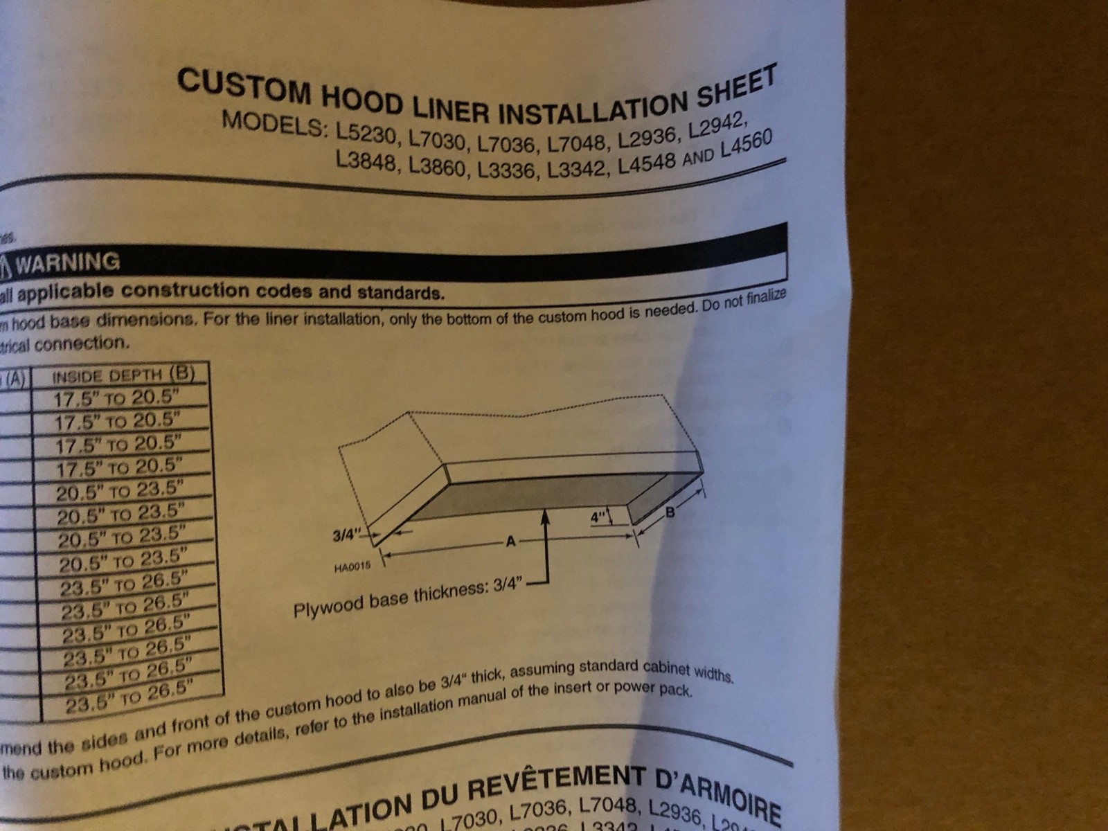 Best By Broan L2942 Custom Hood Liner 42