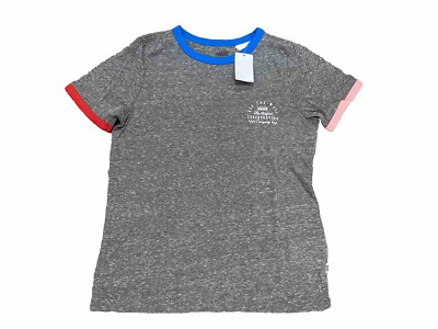 Vans In Deep Ringer Short Sleeve Tee T-Shirt Grey VN0A4OVAYBW NWT Women s L